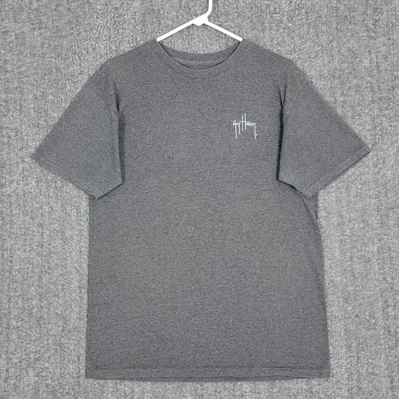 Guy Harvey T-Shirt Mens M Gray Swordfish Blue Marlin AFTCO Short Sleeve Crewneck - Picture 3 of 9
